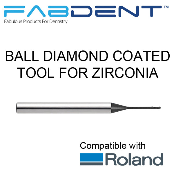 Fabdent Roland Compatible Diamond Coated Tool for DWX-50, DWX - 51D, DWX - 52DC for Zirconia