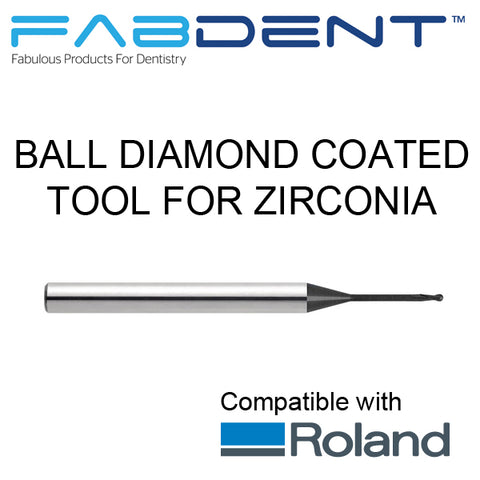 Fabdent Roland Compatible Diamond Coated Tool for DWX-50, DWX - 51D, DWX - 52DC for Zirconia