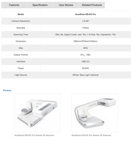 Shining 3D Scanner - Two models to choose from !